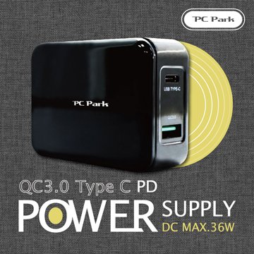 PC Park 高速快充QC3.0 + PD Type-C 3.0 雙孔充電器