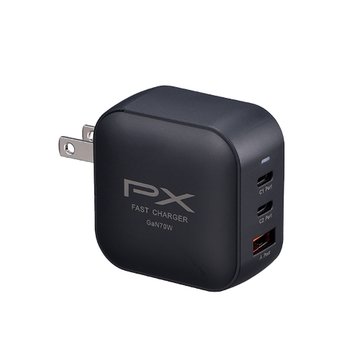PX 大通PWC-7012B 氮化鎵GaN高效70W快充頭(1A2C) USB充電器
