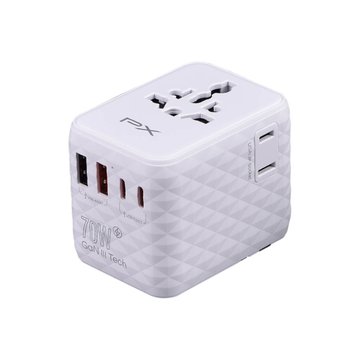 PX 大通WTA-7022W 氮化鎵70W萬國轉接插座2A2C(白) 旅行用轉接頭
