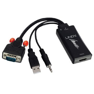LINDY 林帝 38183 VGA+音源3.5mm to HDMI 1080P轉接器 轉換/轉接器