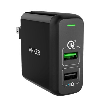 ANKER PowerPort QC3.0 雙孔充電座 (黑)