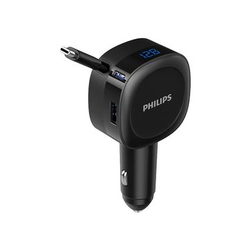 PHILIPS 飛利浦DLP2360C 60W伸縮線車載充電器(1A1C) 車用充電器