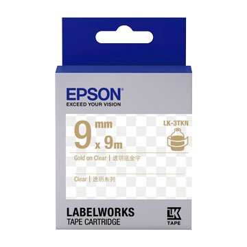 EPSON 愛普生 LK-3TKN (9mm)金字透明標籤帶