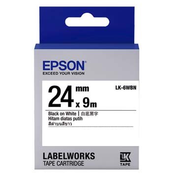 EPSON 愛普生LK-6WBN (24mm)白底黑字一般標籤帶