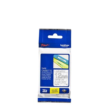 Brother 台灣兄弟 (客訂品) TZe-135(12mm)透明底白字護貝標籤帶