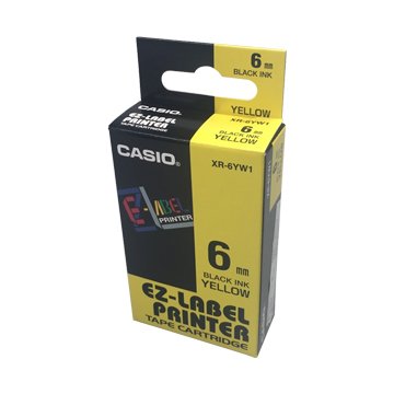 CASIO 卡西歐 XR-6YW1(6mm)黃底黑字標籤帶