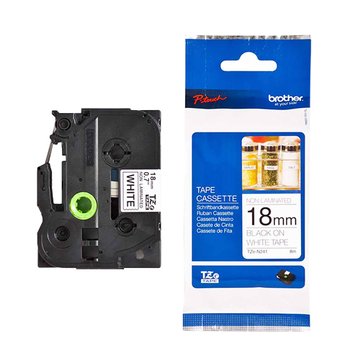 BROTHER 台灣兄弟 TZe-N241(18mm)白底黑字一般(無保護膜)標籤帶