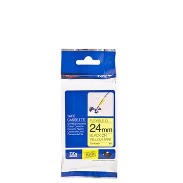 (客訂品)BROTHER 台灣兄弟 TZe-FX651(24mm)黃底黑字護貝標籤帶