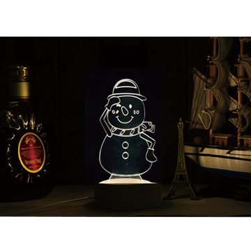 北歐3D立體 USB LED創意小夜燈-雪人(星光折扣)