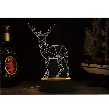 北歐3D立體 USB LED創意小夜燈-麋鹿