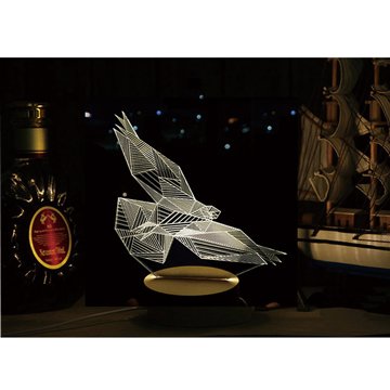 北歐3D立體 USB LED創意小夜燈-老鷹
