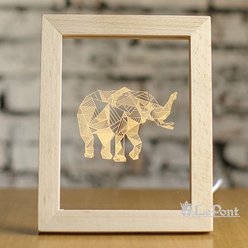 北歐3D立體 USB LED 創意相框燈-大象