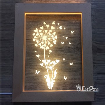 北歐3D立體USBLED創意相框燈-蒲公英