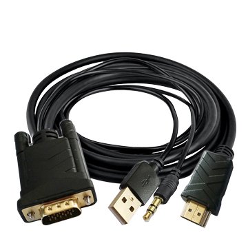 I-WIZ 彰唯 HDMI/VGA+3.5音源 轉換線 1.8M