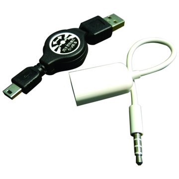 I-WIZ 車用音響AUX線+迷你5P易拉線組合包