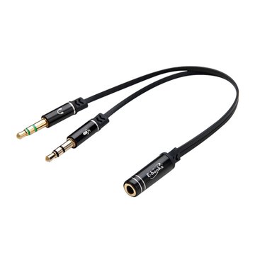 E-books 中景一母轉二公身機麥克風音源轉接線 X19