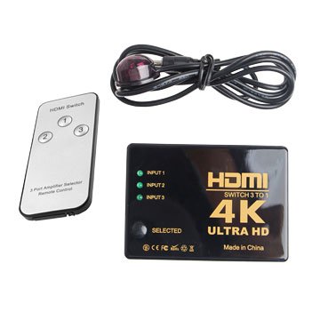 I-WIZ HDMI三進一出切換器 (4Kx2K)(附遙控器)