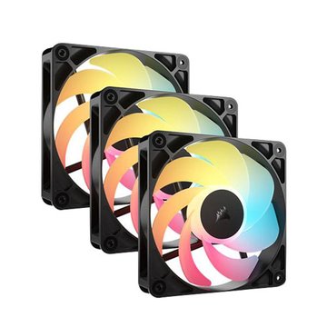 CORSAIR 海盜船RS120-R ARGB PWM反向風扇3入/黑 系統風扇類