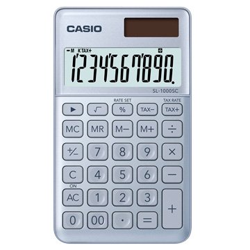 CASIO 卡西歐 SL-1000SC-BU 10位元時尚系列攜帶型計算機(珊瑚藍香檳)
