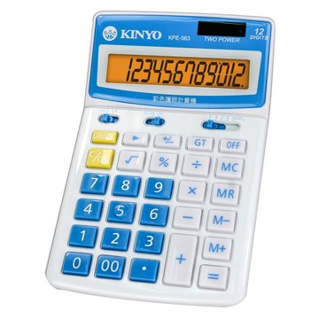 KINYO KPE-563BU 12位元桌上型彩色護眼計算機