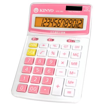 KINYO KPE-563R 12位元桌上型彩色護眼計算機