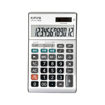 KINYO 金葉 KPE-676S 12位元稅率計算機 銀