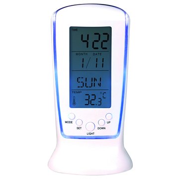 KINYO TD-335 液晶萬年曆數字鐘(白)