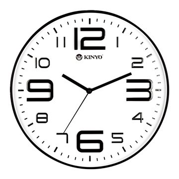 KINYO CL-141 簡約浮雕靜音掛鐘(14吋)白