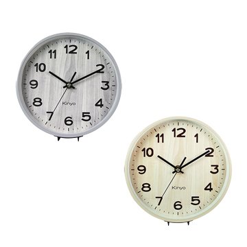 KINYO 金葉CL-153木紋風桌掛兩用鐘/8吋
