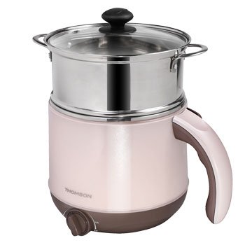 THOMSON 唐姆盛TM-SAK14 2.2L雙層防燙不鏽鋼多功能美食鍋(附蒸籠)(福利品出清)