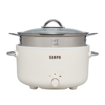 SAMPO 聲寶 TQ-YA30C 3L美型蒸煮二用電火鍋/米白色