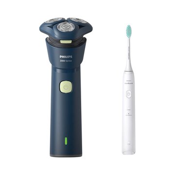 PHILIPS 飛利浦S2881/02 潮流系列三刀頭電鬍刀 + HX2421/02 音波電動牙刷 雙享組