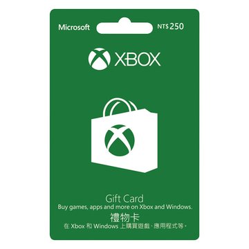Microsoft 微軟XBOX 禮物卡 NT$250-數位下載版