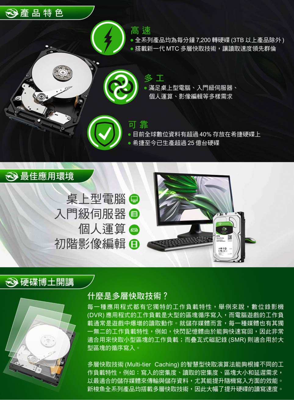 Seagate 希捷【BarraCuda新梭魚】3.5吋2TB 256M 7200R 年保桌上型硬碟