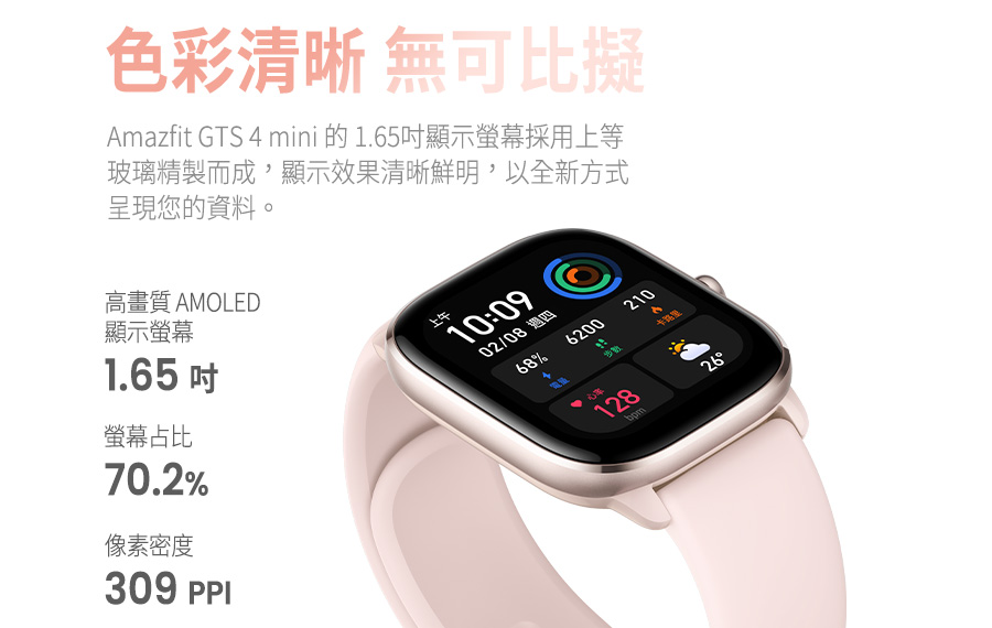 AMAZFIT 華米GTS 4 mini極輕薄健康運動手錶-曜石黑｜順發線上購物
